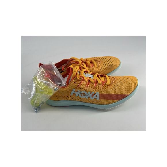 HOKA CIELO X 2 LD Track Spike Running Girls Kids Size 4 Blue Orange Sprint New - Picture 2 of 9